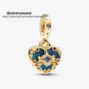 Pandora Disney Cinderella's Carriage & Heart Double Dangle Charm